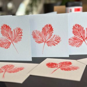 Lino print - leaves